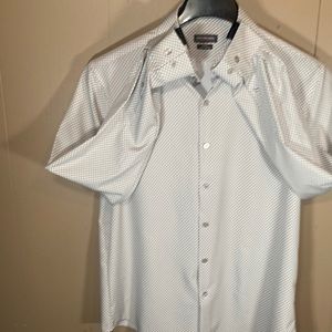 Van Heusen Medium Grey and White Patterned Dress Shirt